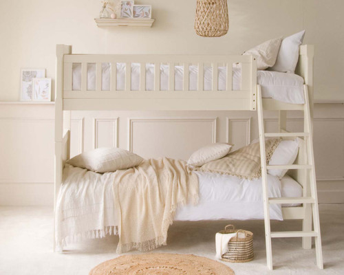 Fargo bunk in Ivory white with slanting ladder