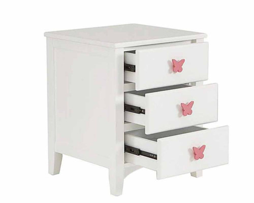 Nevis bedside with drawers open
