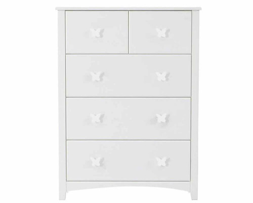 Nevis 5 Drawer Chest with white handles