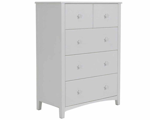 Starlight large 5 drawer chest with star handles