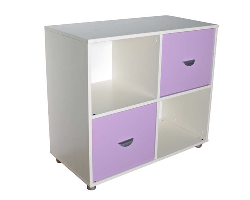 Noah & Eli 4 Cube Storage Unit lilac doors