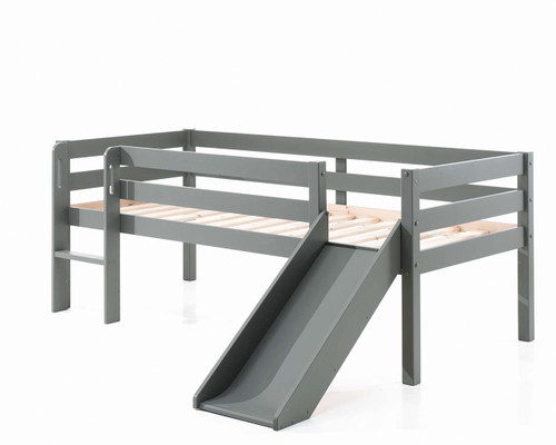 Breeze Low Midsleeper Bed with slide Grey Angle Cut out