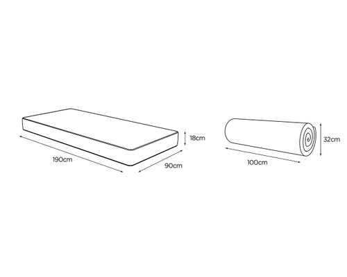 Quest Q2 Extreme Comfort e-Pocket Children’s Mattress (90×190) Dimensions