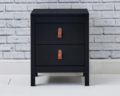 Loop 2 drawer bedside in black