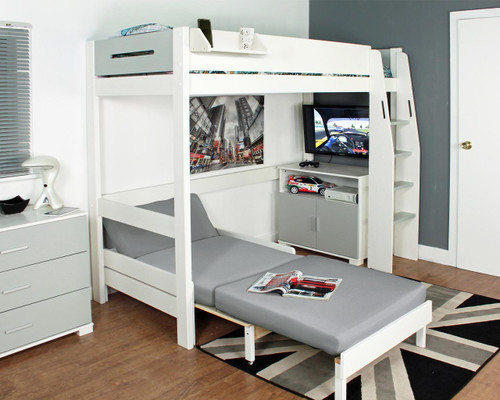 loft bed with sofa bed extended