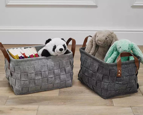 Weaved Felt Rectangular Storage Basket