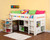 stompa white mid sleeper bed with storage cubes and desk