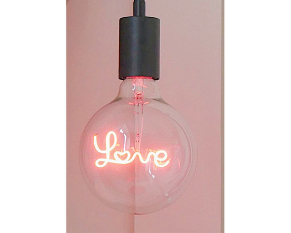 LED Text Light Bulb- Love