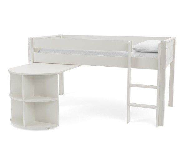 Stompa CK Midsleeper Bed with Pull Out Desk white cut out