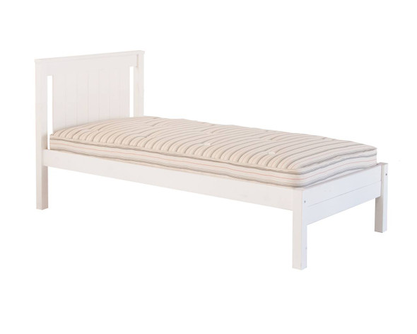 white Classic Beech Single Bed cut out