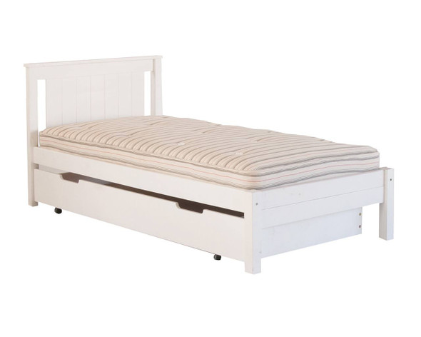 white single bed and trundle cut out