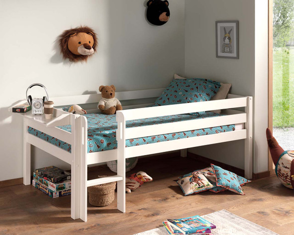 Breeze low midsleeper white styled from angle