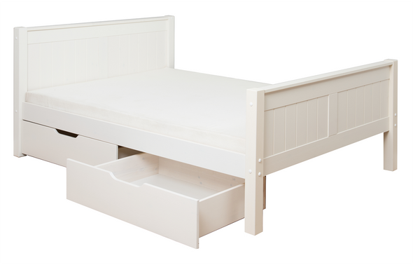 Stompa white small double bed with drawers