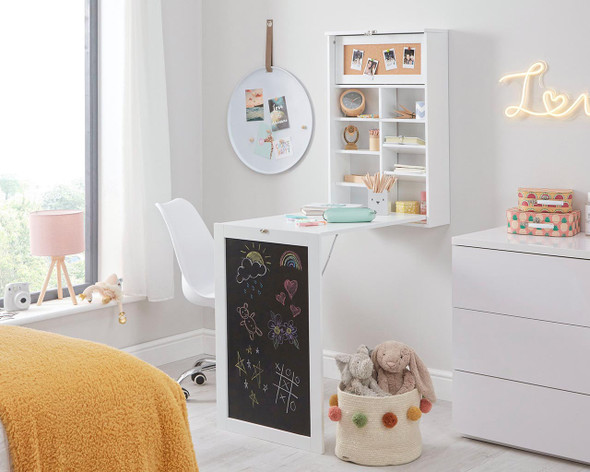 white foldaway desk