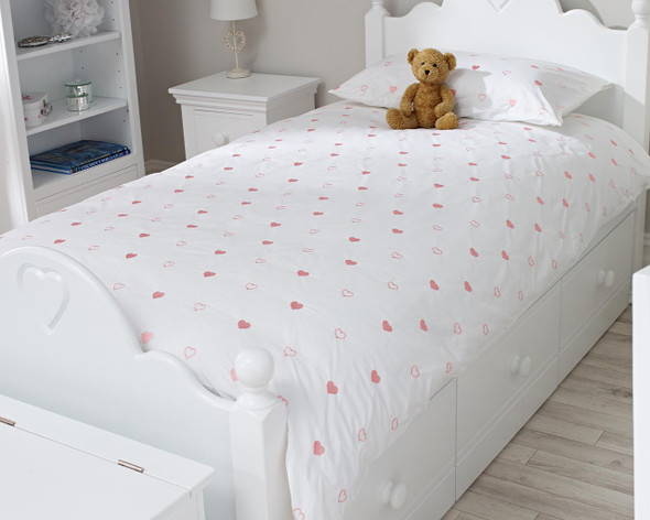 Leila Heart Single Duvet Set Side View