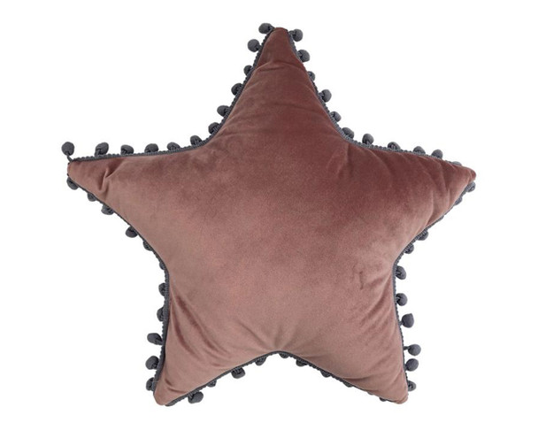 Star Pom Pom Cushion in Pink