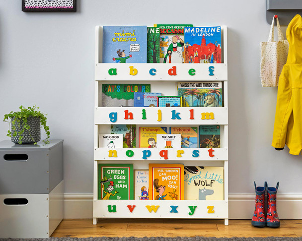 Open Facing Bookcase with lowercase letters