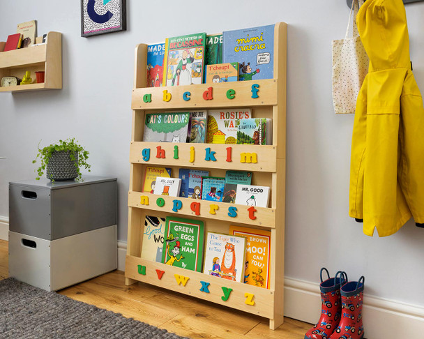 Open Facing Bookcase with lowercase letters