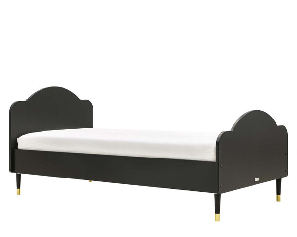 Anika Bed 90x200cm Matte Black with Mattress