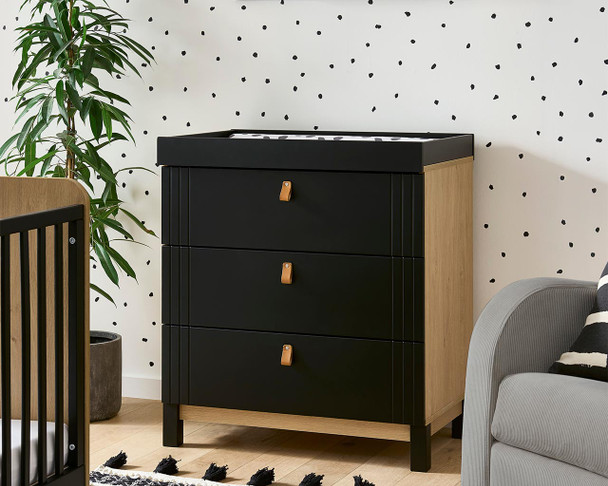 Rafi 3 Drawer Chest Black