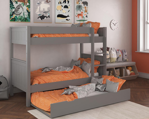 Stompa CK Grey Bunk with open sided trundle