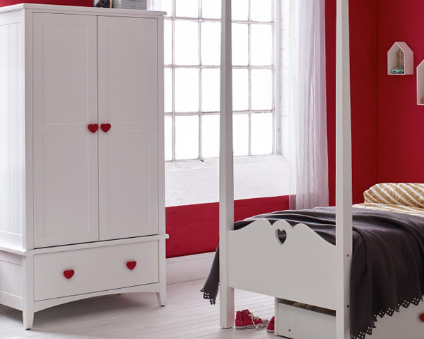 Holly Double Wardrobe red handles