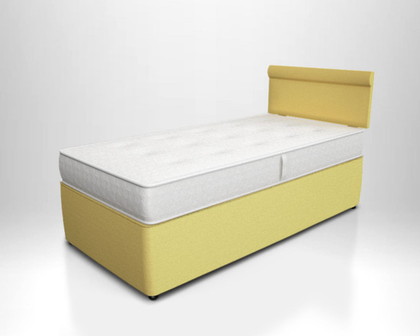 Lemon yellow single divan bed