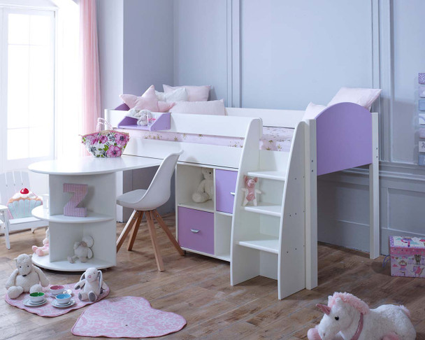 Eli Midsleeper C in white/lilac desk open