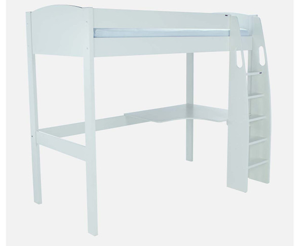 stompa white high sleeper with desk