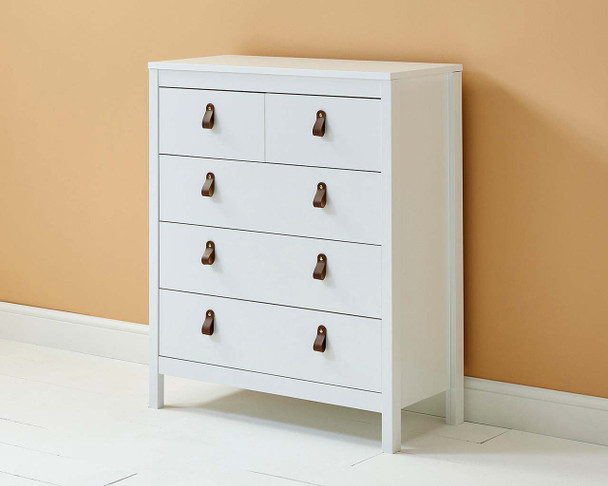 Loop white 5 drawer chest