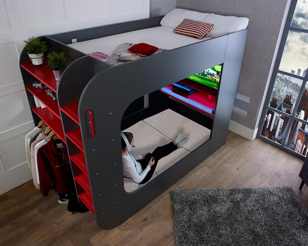 Podbed Gaming Highsleeper with Chair Bed 120x200cm