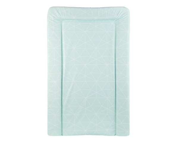 Changing mat with mint green geometric print