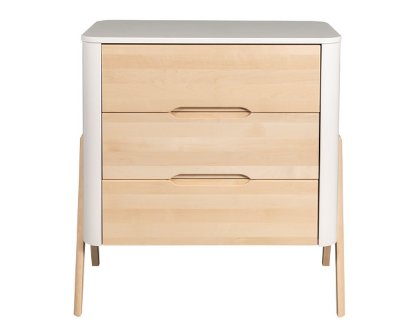 3 drawer chest in white & natural