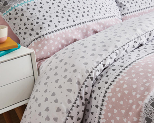 Double Duvet Heart Print