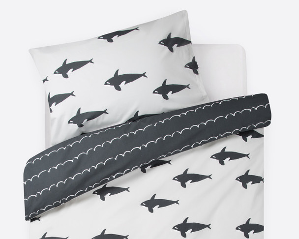 Orca organic cotton single duvet set