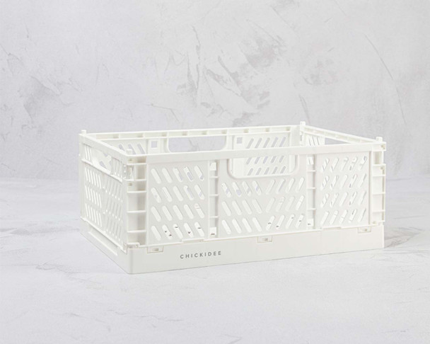 Folding Storage Crates Small white