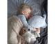 Elephant cushion with a toddler