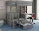 Estella Grey High Sleeper with sofa bed extended