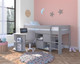 Uno Midsleeper Bed with Desk and Storage Grey