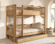 Solid oak bunk bed with trundle