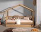 Woody oak house bed with trundle