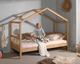 Woody solid oak house bed with child