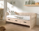 Parker cabin bed with drawers in natural wood