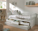 Parker white cabin bed with drawers and trundle open