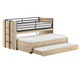 Jordan oak midsleeper with mattresses and beds extended
