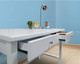 Tweedle desk with metal handles