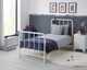 Soho White Metal Bed styled with Navy