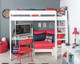 stompa uno s 21 loft bed with red chair bed and desk