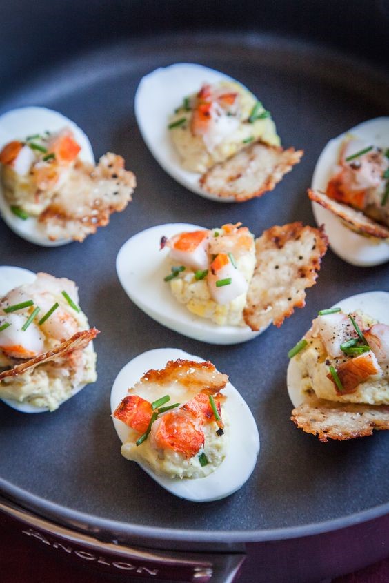 Lobster Deviled Eggs with Kampot Blanc Pepper Salts of the 7 Seas