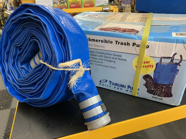 Tsurumi HS2.4S-62 Submersible 2" Sump Pump W/ 2 in. x 50 ft Discharge Hose Kit